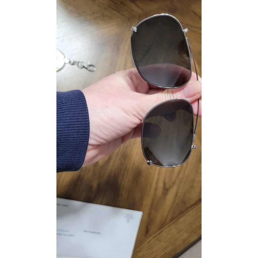 Safilo Elasta 7045 Clip On Sunglasses Dark Grey Lenses with Case Vintage Mens